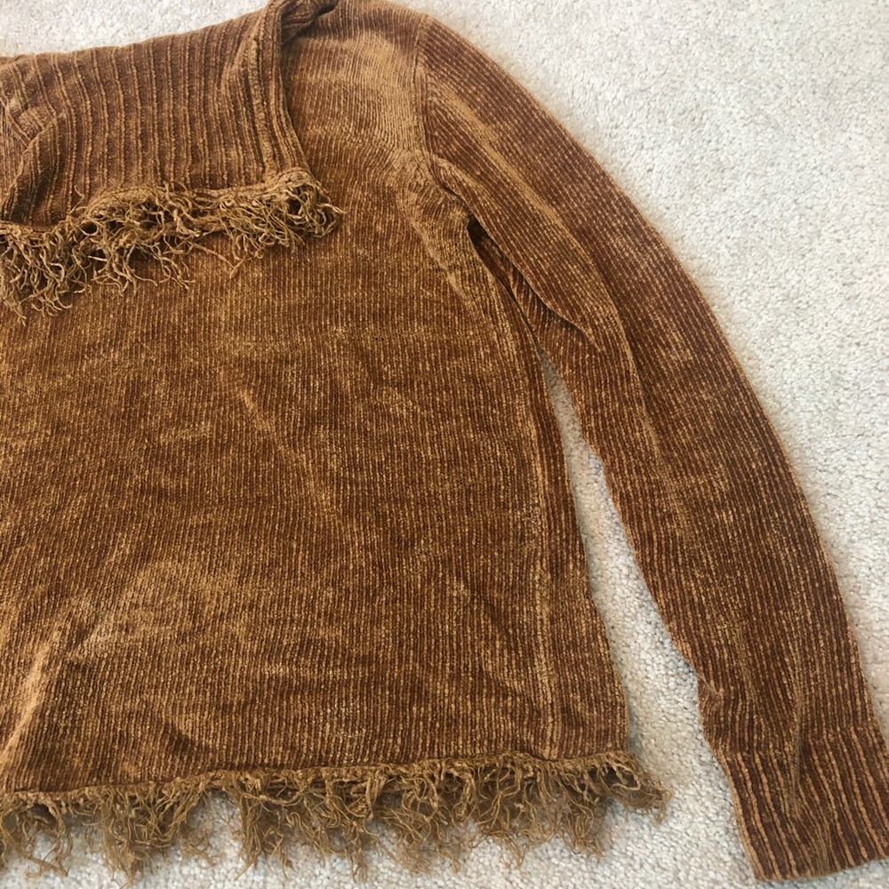 Orange velvet sweater